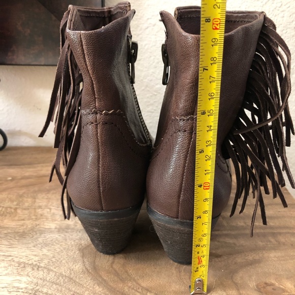 Sam Edelman Louie brown leather fringe booties 7.5 - Picture 9 of 10